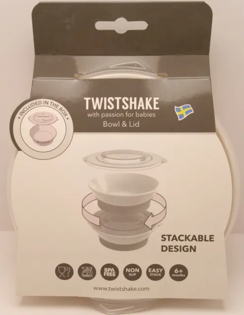 Tazón para bebé Twistshake con tapa, tazón de alimentación y destete para bebé y niño pequeño