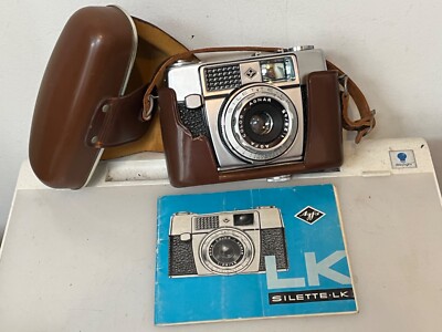 Agnar LENTE 45mm 2.8 MANUALE EX! VINTAGE AGFA SILETTE-LK 35mm Film Camera Custodia in Pelle 