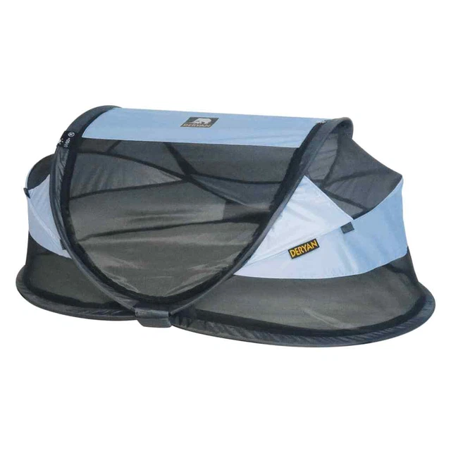 DERYAN Pop-up Reisebett mit Moskitonetz Baby Luxe Blau Kinderbett Zelt Bett D...