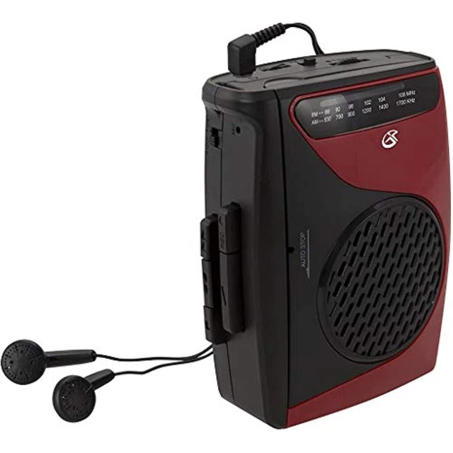 GPX Portable Cassette Player, 3.54 x 1.57 x 4.72 Inches, Requires 2 AA Batteries