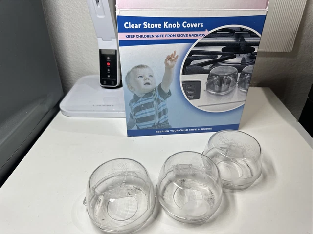 Clear Stove Knob Covers 3 pack Child Safety Guards Baby Proof by Jool Baby