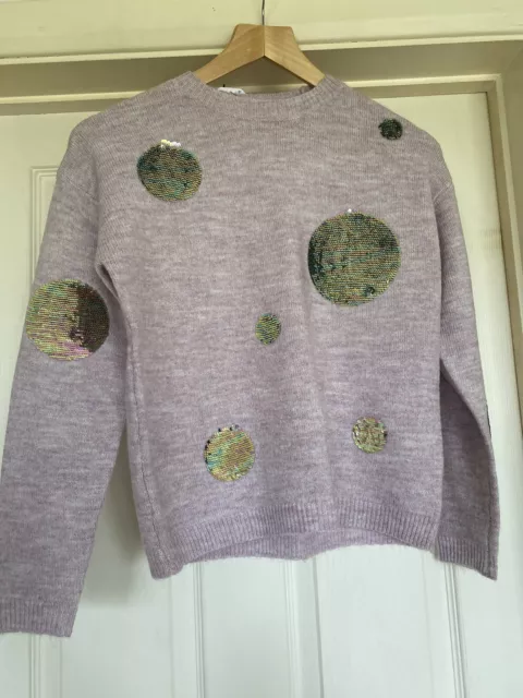 Next Girls Purpley Pink Jumper with Shiny Details - Age 11 - BNWT