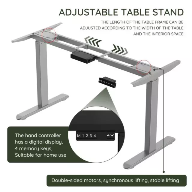 Electric Stand up Desk Frame - ErGear Height Adjustable Table Legs