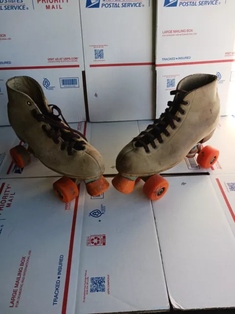 Vintage Riedell Sure Grip Super X Rental Roller Skates Size 8 Lot 8-18