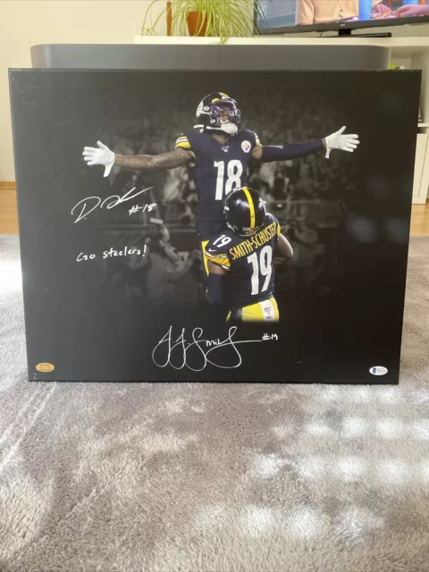 NFL Leinwand Beckett Autograph Dionate Johnson Juju Smith-Schuster Steelers