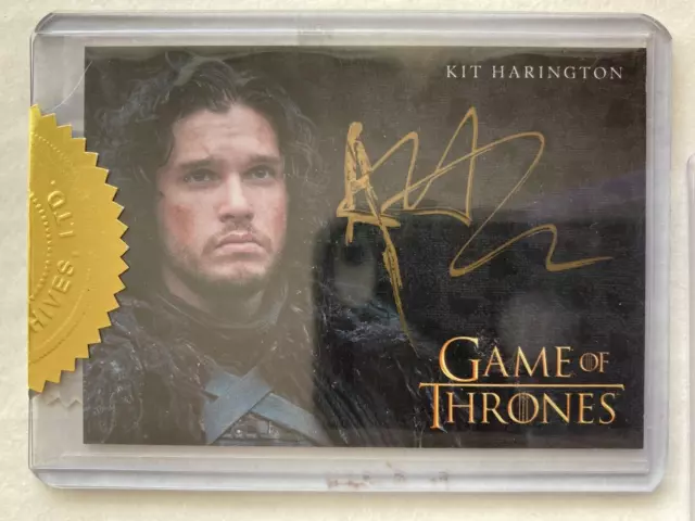 2015 RH Game of Thrones S4 Autograph Kit Harington as Jon Snow Gold AU  NS01R01I