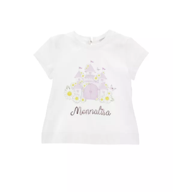 Monnalisa T-Shirt Maglia  Bambina Primavera Estate Taglia 6 9 12 18 Mesi