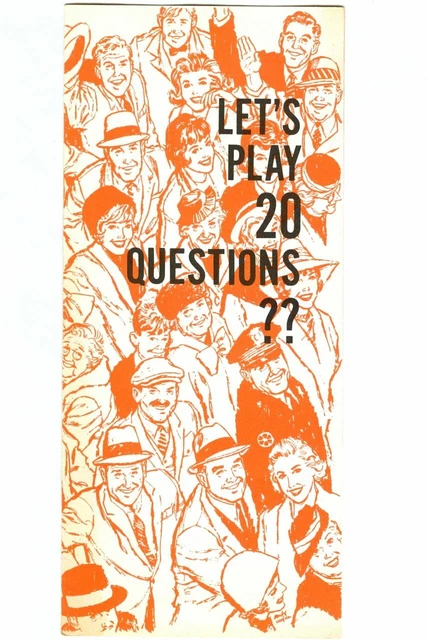 Vintage 1960s Let's Play 20 Questions! American Optometric Association Pamphlet!