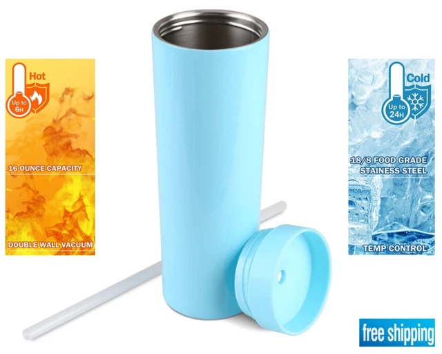 Tahoe Trails 16 Oz Skinny Tumblers,Stainless Steel Vacuum Insulated Double Wall.