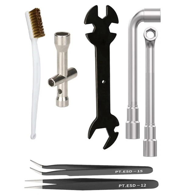 3D Printer Wrench Set Cross Socket Spanner for Nozzle Cleaning Copper Brush2689
