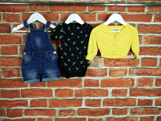Baby Girls Bundle Age 9-12 Months 100% Next Dungarees T-Shirt Cardigan Set 80Cm