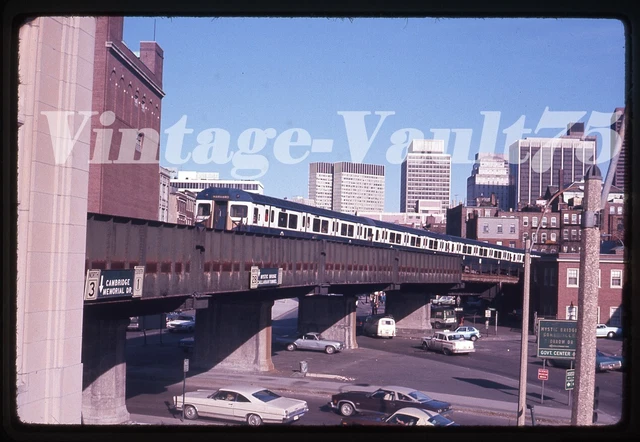Original Slide Mbta Boston Subway Transit  1975 Scene