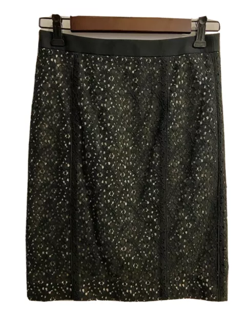 NEW DKNY Black Stretch Lace Pencil Skirt Size 0