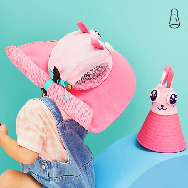 Cappello da sole con cresta larga, morbido, traspirante cappuccio protezione solare bambini,