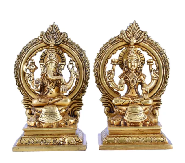 Whitewhale Brass Laxmi Ganesh Set Idol Showpiece Idols Statue Home Decor