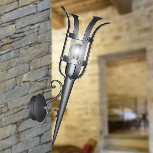 Applique Wall Torcera Torch Wrought Iron Forged Medievel Big