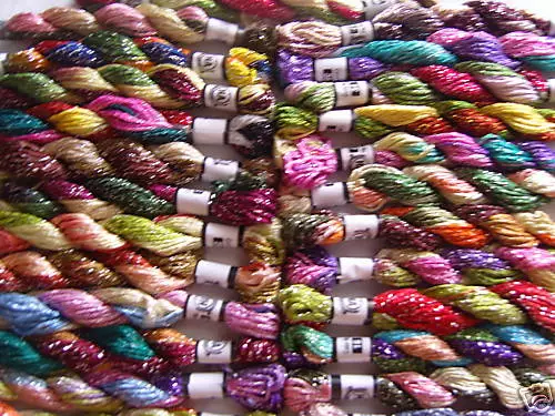 25 Metallic Hand Embroidery  MultiColoured Skeins, Best Quality, 25 nice colours