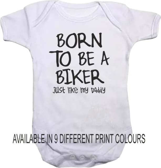 Unisex Baby Vest Born To Be A Biker Just Like My Daddy Funny Baby Bodysuit*