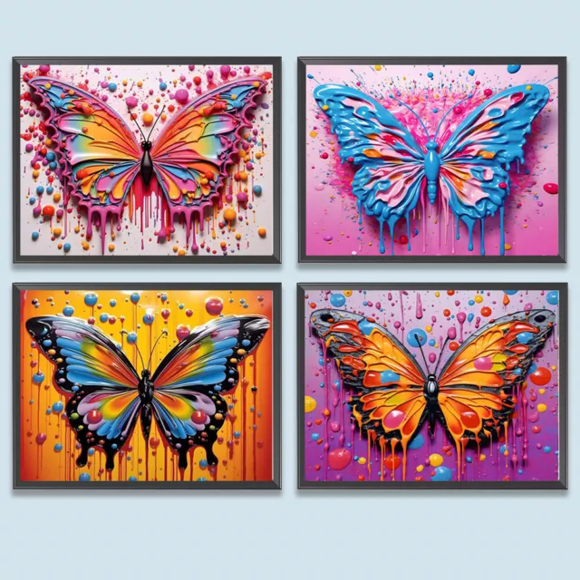 EY# Paint By Numbers Kit DIY Butterfly Oil Art Picture Craft Home Wall Decoratio