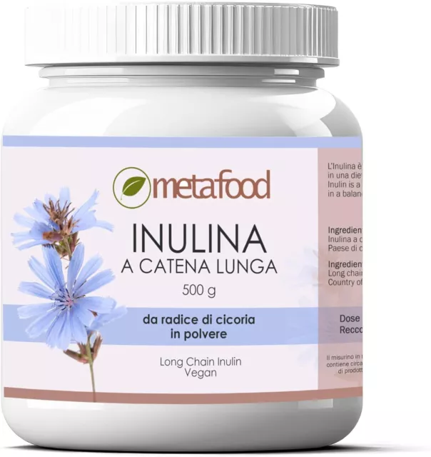 Metafood - INULINA Naturale in Polvere a CATENA LUNGA da radice di cicoria  500g