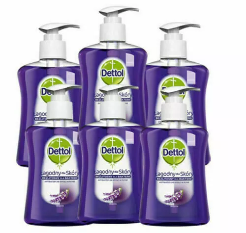 6 x 250ml Dettol / Sagrotan Flüssigseife mit Lavendel & Trauben