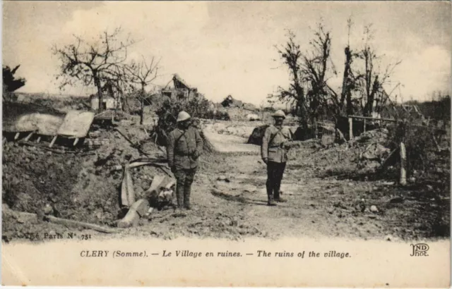 CPA Military War CLERY LE Village in Ruins (808139)