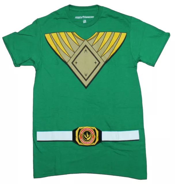 Mighty Morphin Power Rangers Mens T-Shirt - Green Ranger Fancy Costume Front