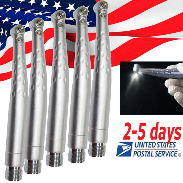 Durable 5pcs- Dental High Speed 2Hole Fiber LED Handpiece Cartridge Push Button