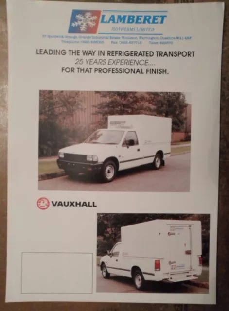 VAUXHALL BRAVA Refrigerated Transport orig 1990s UK Mkt Sales Leaflet Brochure