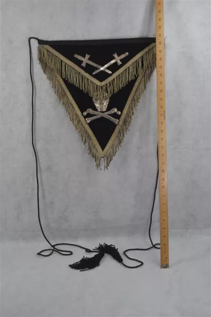 Knights Templar apron skull sword Masonic Freemason ceremonial antique original