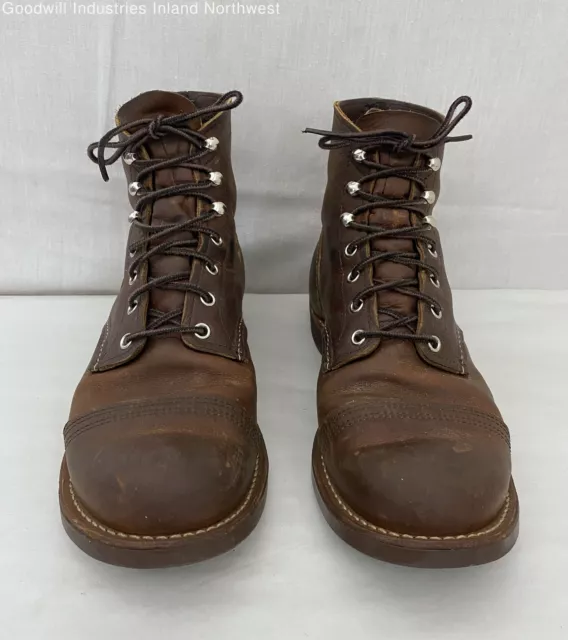MEN'S RED WING Brown Leather Iron Ranger 8085 Lace-Up Boots Size 9 E2 ...