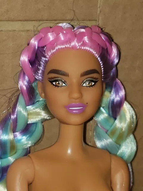 Barbie Extra Nude Doll Pink Braids Posable Barbie Doll Pink Hair 25 00 Picclick