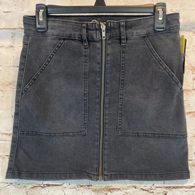 Art Class Adjustable Juniors Charcoal Gray Deep Pockets Mini Skirt  14/16 XL