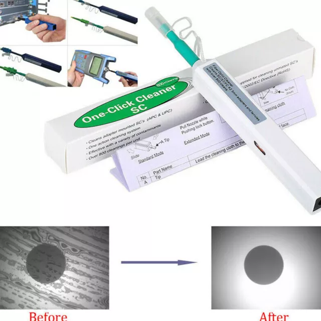 Penna detergente per connettori a fibra ottica con clic per SC ST e FC da 2,5 mm