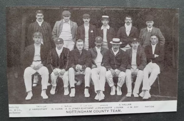 Nottinghamshire Cricket Team - Edwardian Real Photo Postcard