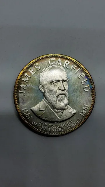 Franklin Mint Sterling James Garfield President Coin 32.3 Grams