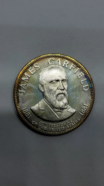 Franklin Mint Sterling James Garfield President Coin 32.3 Grams