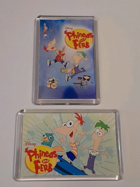 WALT DISNEY PHINEAS And Ferb Acrylic Fridge Magnet Set Of 2 £10.77 ...