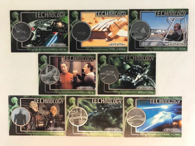 STAR TREK NEMESIS 2002 Complete "TECHNOLOGY" Foil CHASE CARD SET (T1-T8)