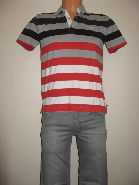 Worn Once Boys Hugo Boss Bundle Grey Slim Jeans & Striped Polo T-Shirt Age 12/14