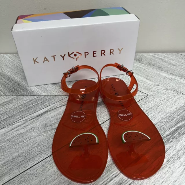 NIB Katy Perry-THE GELI- Watermelon PVC Scented Women’s Size 8M 38 Red KP0070