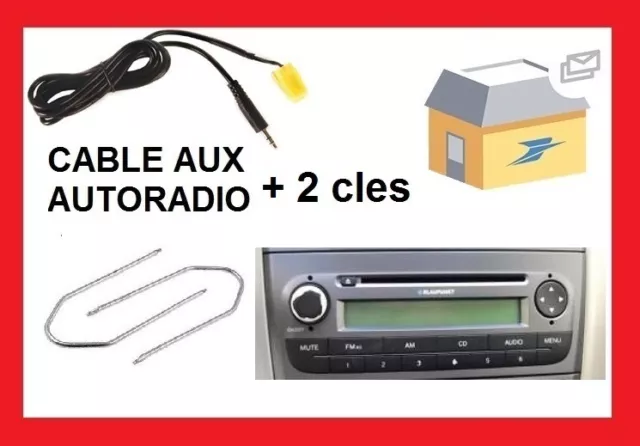 Cable auxiliaire aux 3.5mm prise audio autoradio pour Fiat Grande Punto ⭐⭐⭐