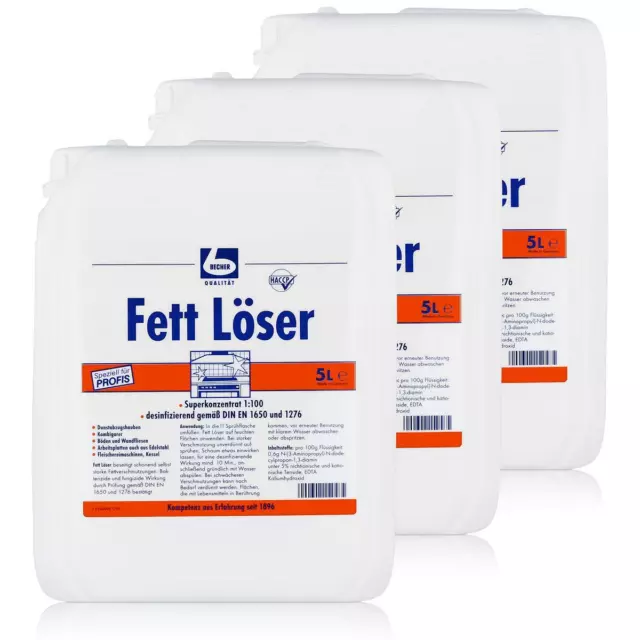 Dr. Becher Fett Löser Superkonzentrat 5 Liter Kanister (3er Pack)