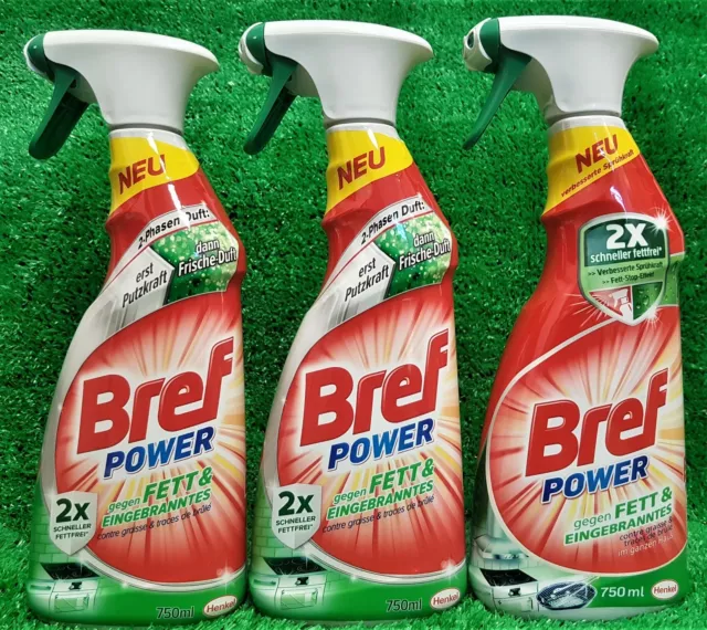 (5,73€/l) 3x Henkel Bref Power gegen FETT & EINGEBRANNTES Reiniger750ml Flasche