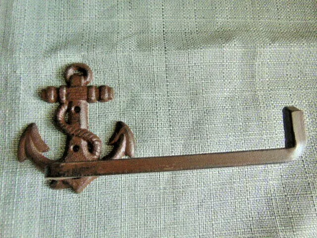 Cast Iron Anchor Nautical Bath Towel Holder Wall Kitchen rustic antique style