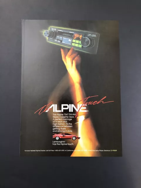 Lamborghini Countach Alpine Vintage Original Print Ad Advertisement Printed A9