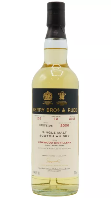 Linkwood - Berry Bros & Rudd Single Cask #102 2006 12 year old Whisky 70cl