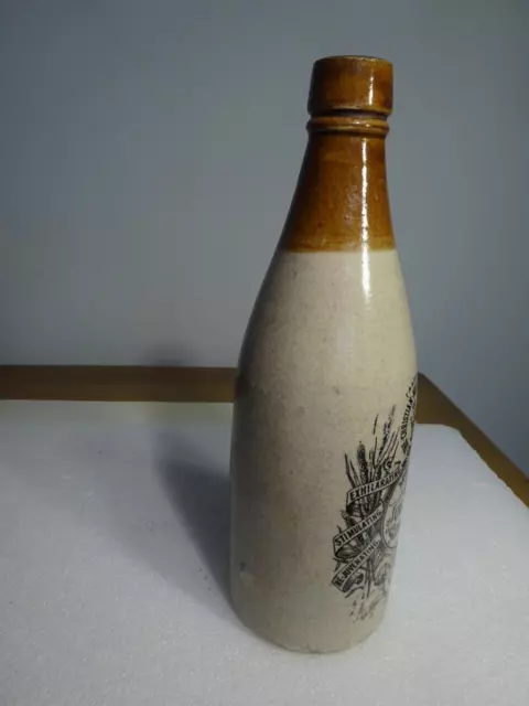 PRE-PRO 1qt Stoneware Beer Bottle "MOERLEIN'S OLD JUG LAGER" VG Cincinnati Ohio 2