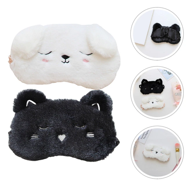 2pcs Cartoon Tier Schlafmaske entzückende Augenmaske für schlafende Plüsch