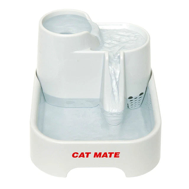 Pet Water Fountain for Cats and Small Dogs 2 Litre Fountain White GOOD HYDRATION